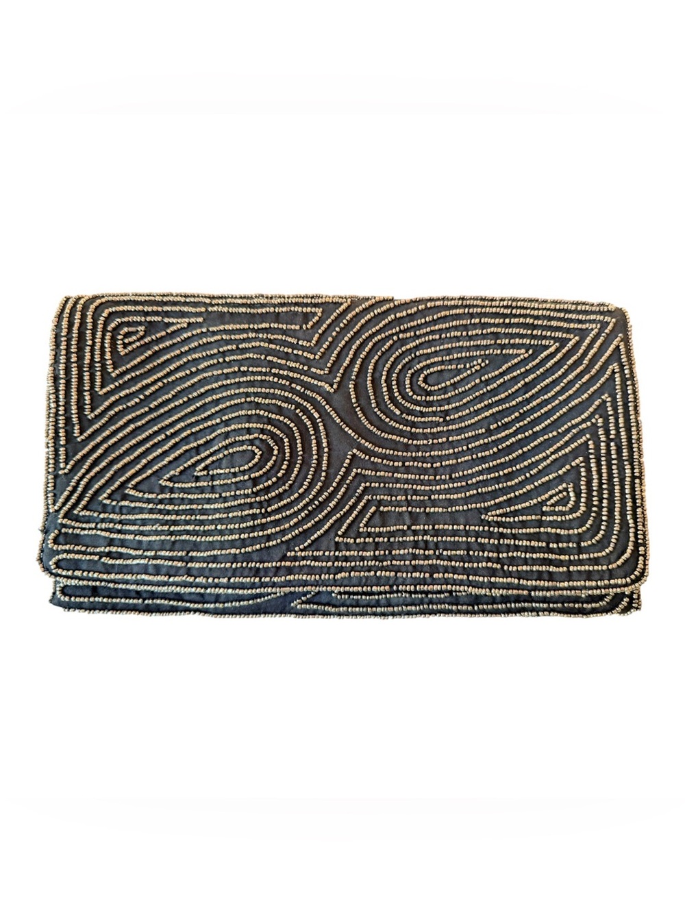 Akira Black Beaded Clutch